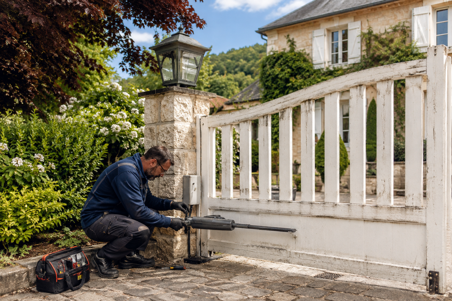 Motorisation portail ancien fer bois Paris